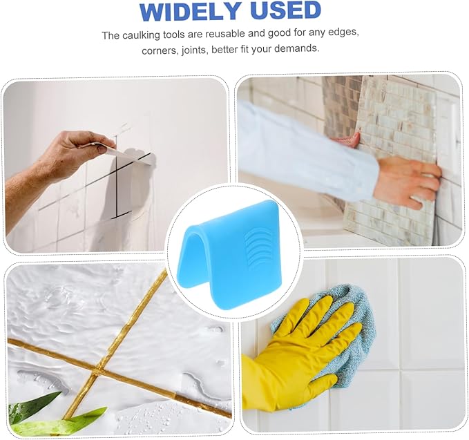 DOITOOL 4pcs Portable Caulking Tool Tile Grout Applicator for Precision Filling Tight Spaces and Easy Use Caulk Smoothing Tool for Projects