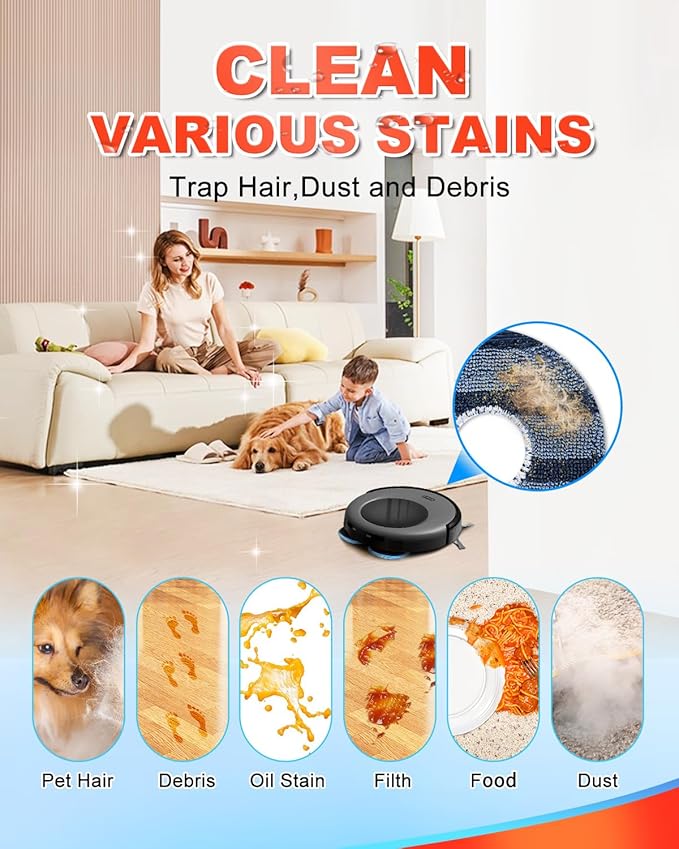 DR DAPPER Vacuum Mop Replacement Pads Compatible with Eufy Omni C20 Robot Vacuum, Washable and Reusable Soft Mopping Pad Parts Accessories, 6 Pack