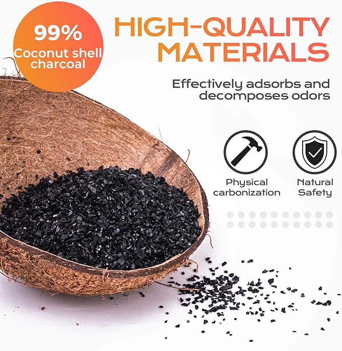 16 PCS Cat Litter Box Deodorizer for Hooded Litter Boxe, Activated Charcoal Odor Absorber, Carbon Filter Compatible with Whisker OdorTrap Pod Accessories Filter and Traditional Litter Boxes, Unscented