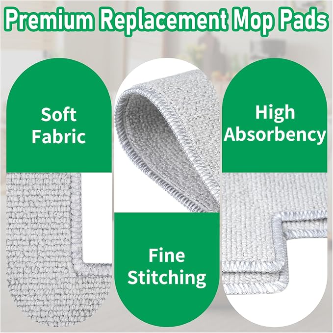 Winbot W2 Pro Replacement Mop Pads - 12 Pcs Washable & Reusable Cleaning Cloths Compatible with Ecovacs Winbot W2 Omni, W1 Pro, W2 Pro Window Vacuum Cleaner Robot