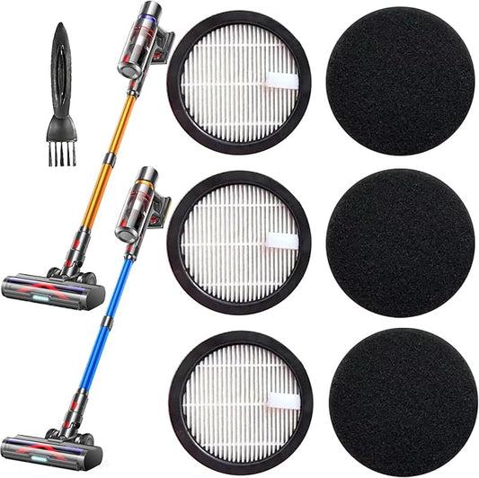 3Pack Acevac11 Hepa Replacement Filters and 3pack Sponge set Compatible with AFNOP Cordless Vacuum Cleaner, Washable and Durable Filters Works with AFNOP Upright Vac.(3.61in*3.61in*0.65in)