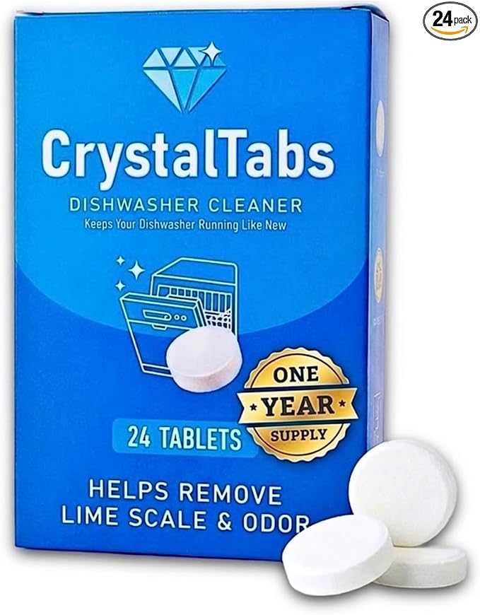 Dishwasher Cleaner Tablets – Deep Clean Descaler – Fragrance-Free – Removes Lime Scale, Hard Water & Odor – 24 Count Year Supply
