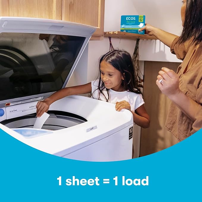 ECOS Laundry Detergent Sheets Vegan, No Plastic Jug, No Mess, Liquid Free - Hypoallergenic, Plant Powered Laundry Detergent Sheet - Lavender Vanilla - 114 Count (Pack of 1)