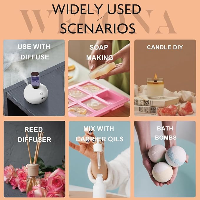 Fall Essential Oils Set – 6 Pack Aromatherapy Oils, Essential Oils Fall Scents for Diffuser, Candle Making Scents, Fragrance Oil for Soap & Candle Making, Fall Scented Essential Oils