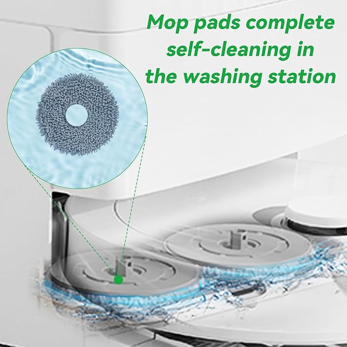 Microfiber Mop Pads for Roborock Q Revo/Qrevo S/Qrevo Pro/Qrevo Slim/Qrevo MaxV/Qrevo Master/Qrevo Plus/Qrevo Edge/Qrevo Curv/Saros Z70 Robot Vacuum Cleaner - Mop Head Replacement Accessories - 12Pcs