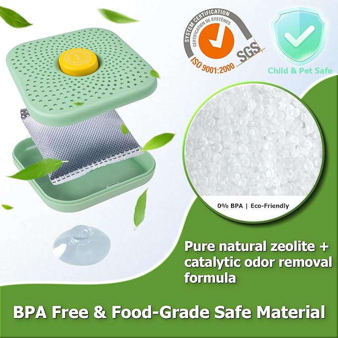 Fridge Deodorizer （1Pack），More Effective Than Baking Soda，Rechargeable Refrigerator Deodorizer Made of zeolite ，8-12 Months Long-Lasting Freshness for Fridge