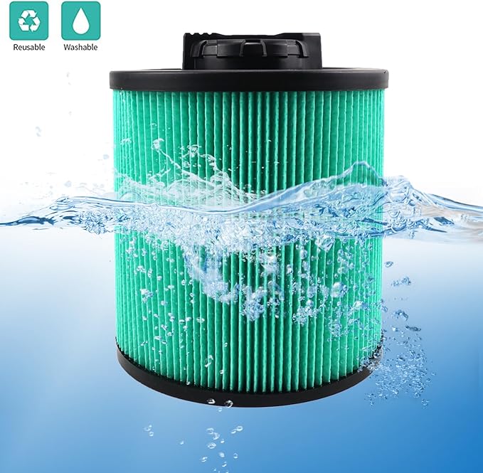 2pack DXVC6914 HEPA High Efficiency Cartridge Filter Fit for Dewalt 6-16 Gallon Wet/Dry Vacuum Cleaners with 2 Pack DXVA19-4101 Vacuum Bags