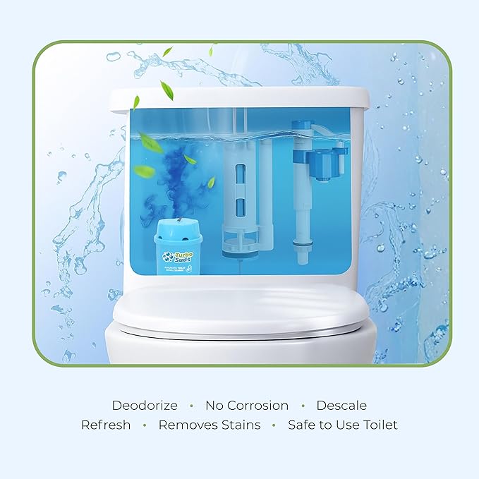 Ultra-Long Lasting Toilet Bowl Cleaners – 6 Pack Automatic Toilet Tank Cleaning Bottles Tablets, Long-Lasting Stain & Odor Control, Septic-Safe, Blue Water, Fresh Scent