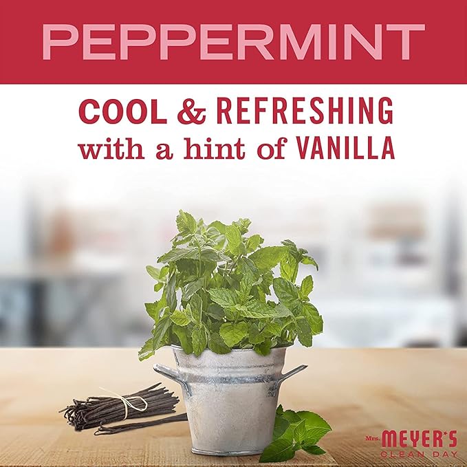 Mrs. Meyer's Room and Air Freshener Spray, Non-Aerosol Spray Bottle Infused with Essential Oils, Peppermint, 8 Fl Oz. (Pack of 6)