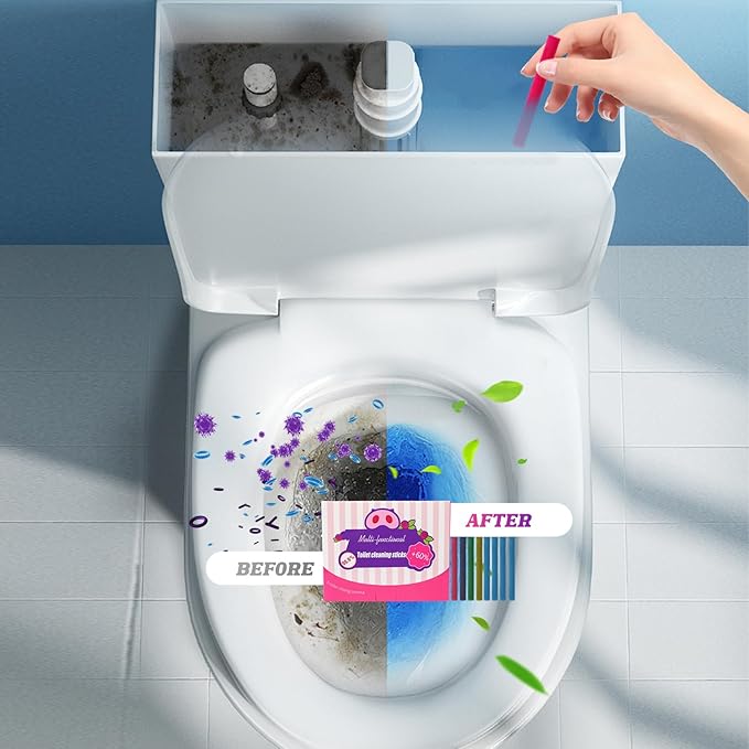 Multi-Functional Toilet Cleaning Sticks-Drop in Tank Cleaner & Freshener with Long-Lasting Freshness for Toilet Bowl