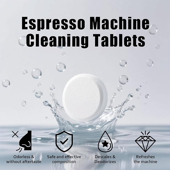 Coffee Machine Cleaner Tablets - 24 Pack | Descaling & Deep Cleaning for Keurig, Nespresso, Espresso & Drip Coffee Makers | Remove Limescale, Oil & Residue | Food Safe & Non-Toxic