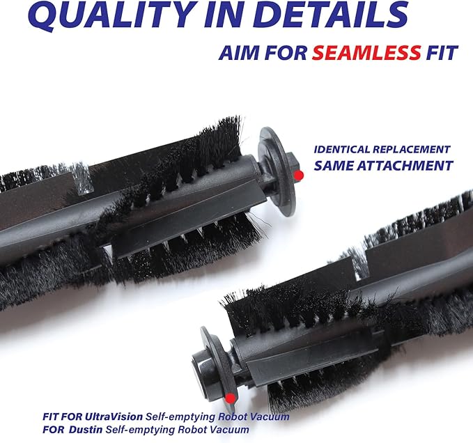 Replacement Parts Fit for Dustin Self-Emptying Robot Vacuum/Fit for Bobsweep Pet24-7-913, Fit for Ultravision Robot Vacuum/Fit for Bobsweep Pet24-7-213 (11PC-Side Sweep&mop& Main Brush&Filter)