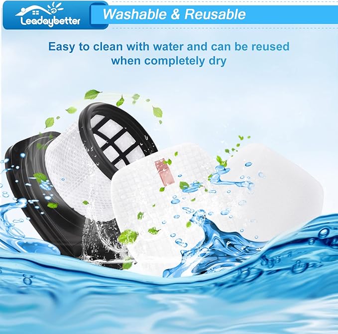 Leadaybetter IX141 Filter Replacement for Shark Rocket Pro IX140 IX141 IX142 IZ140 IZ140C IZ141C IZ142 UZ145 Cordless Stick Vacuum, 2 HEPA & 4 Foam & Felt Filters, Part # 617FJ140 & 616FJ140
