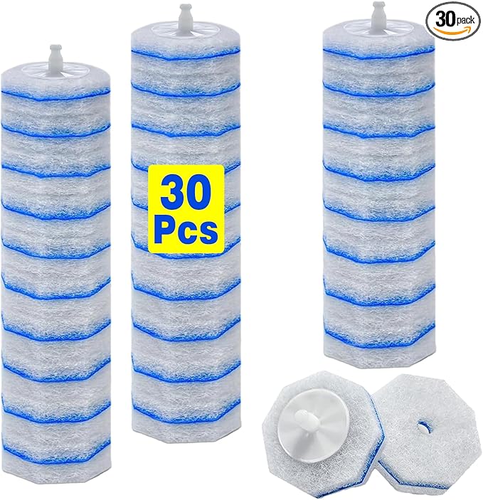 2X Cleaning Power Upgrade Formula Toilet Wand Refills, Fits for Clorox Wand, 30 Count Disposable Toilet Bowl Wand Refills - No Falling Apart, Fits Most Brand Toilet Brushes for Bathroom Cleaning