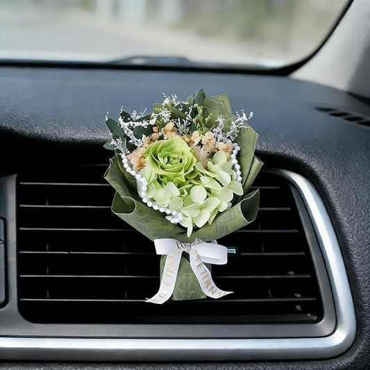 Small Bouquet Car Air Freshener Vent Clips Mini Fresh Flower Bouquet Air Conditioning Outlet Perfume Clip Decoration Essential Oil Diffuser Vent Clip Auto Interior Accessories for Car Decor