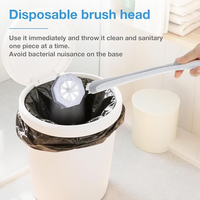50 Count Disposable Toilet Brush Refills, Toilet Bowl Cleaner, Compatible with Most Toilet Wand for Home and Bathroom Cleaning