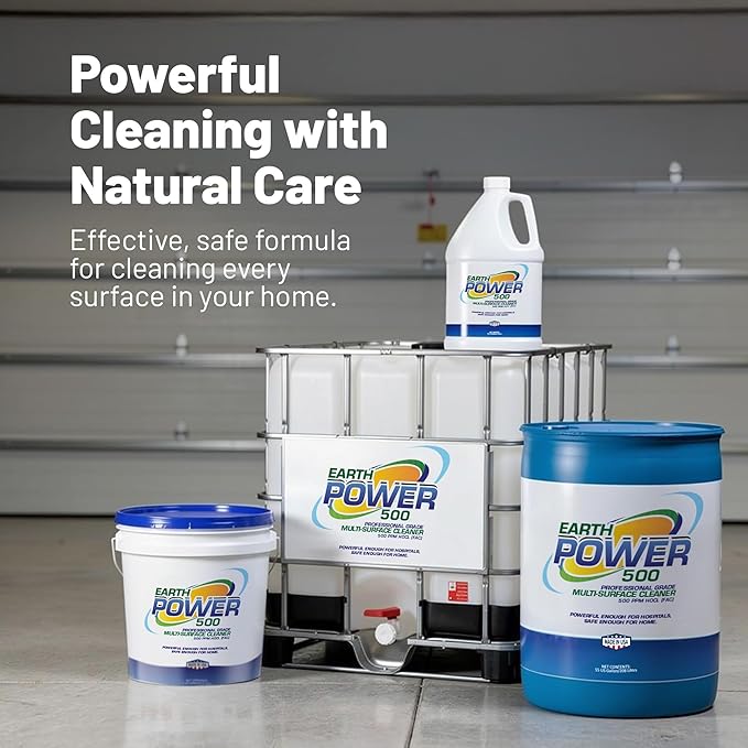 Earth Power Hypochlorous Acid 500 PPM Multipurpose Cleaner – Natural & Non-Toxic – Tile, Refrigerator, Shower, Countertop & Floor Cleaner – Family, Food & Pet Safe Cleaning Supplies – 1 Gallon