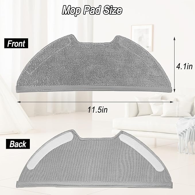 Mop Pads Accessories for Eureka E10s, E20 Plus Robot Vacuum Cleaner, E10S Mop Pad, E20 Plus Replacement Washable and Reusable Mop Pads