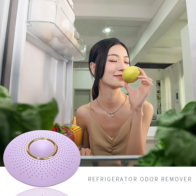 Refrigerator Deodorizer,Portable USB Rechargeable Refrigerator deodorizer, Outperforms Than Baking Soda and Charcoal Bags,Fridge and Freezer Odor Absorber to Keep Food Fresh Longer(Lilac)