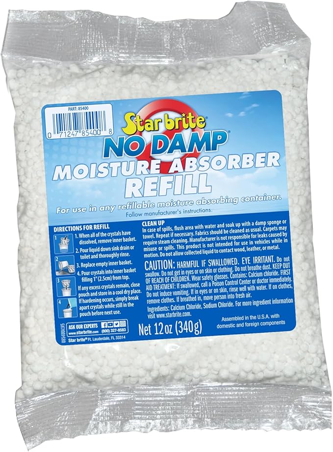 STAR BRITE No Damp Moisture Absorber & Dehumidifier - Simple, Portable, Humidity Control for Boats, RVs, Seasonal Homes & More - Prevent Musty Odor & Moisture Damage