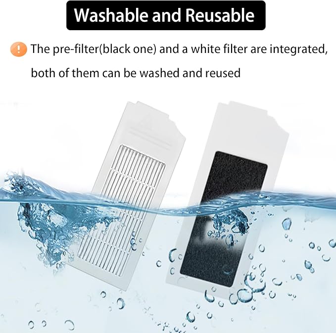 Accessories for ECOVACS DEEBOT N20 Plus, N20 Pro Plus, for Yeedi C12 Pro Plus, C12 Vacuum Cleaner, 1 Main Brush, 4 Filters, 4 Mop Pads, 6 Side Brushes, N20 Plus Replacement Part Kit Attachment