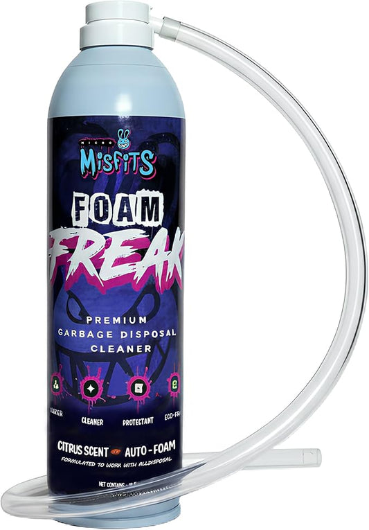 Foaming Garbage Disposal Cleaner with 24-Inch Hose | Deep Reach Drain Cleaner & Deodorizer | Odor Eliminator for Kitchen Drains & Disposals | Heavy-Duty Foaming Action | 1-Year Supply Per Can