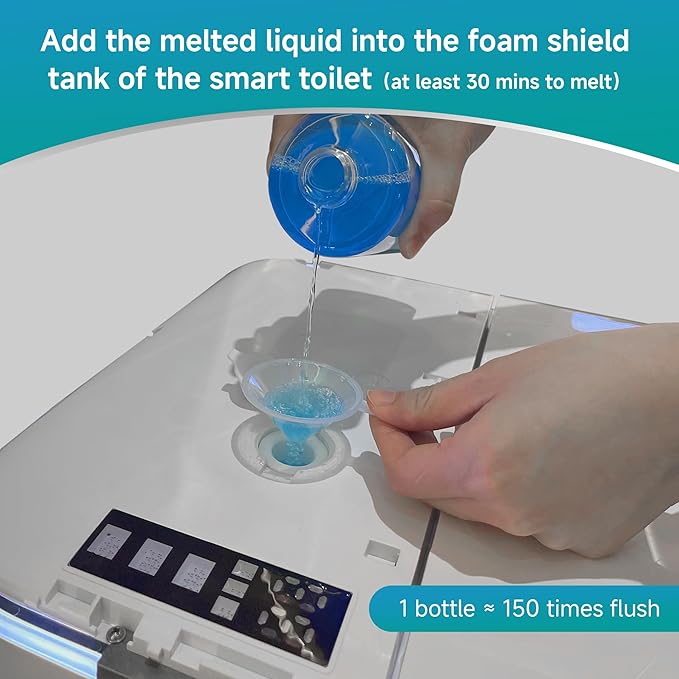 Splashproof Foam Sheild for Smart Toilet, Special Cleaning Foaming Agent Toilet Bowl Cleaner, Powerful Splash Resistant, Creating a Fresh & Comfortable Bathroom Environment, 12pcs ≈ 2 Bottles