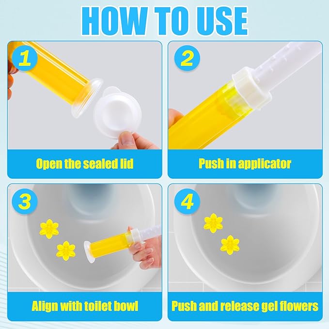 16 Pack Toilet Gel Stamp, 192 Stamps 6 Kinds Of Scent Toilet Bowl Cleaner Gel, Long-Lasting Flowers Shaped Bathroom Freshener, Keeps Toilet Fresh Fragrant and Clean