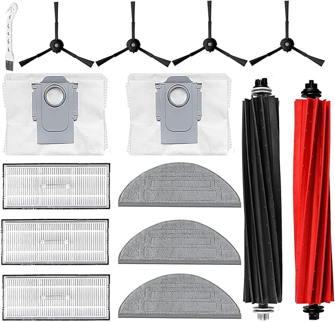 Accessories Kit for Roborock S8 Series: Replacement Parts Compatible with Roborock S8 S8 + (S8 Plus) S8 Pro Ultra Robot Vacuum Cleane, Main Brushes Side Brushes Filters Mop Pads Dust Bags