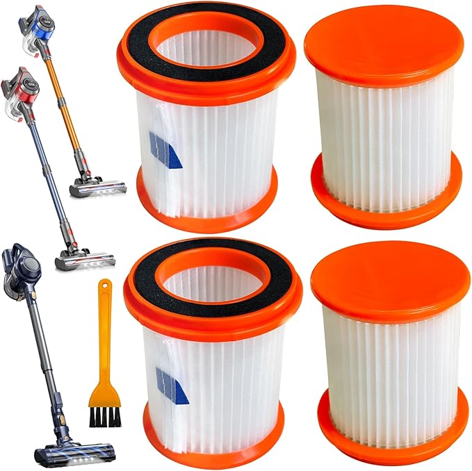 4 Pack HEPA Filters Fits MOOSOO XL618 Pro Type Cordless Stick Vacuum Cleaner, Also Fits Voweek VW-VC08 Cordless Vacuum