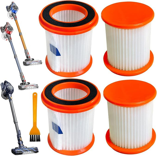 4 Pack HEPA Filters Fits MOOSOO XL618 Pro Type Cordless Stick Vacuum Cleaner, Also Fits Voweek VW-VC08 Cordless Vacuum