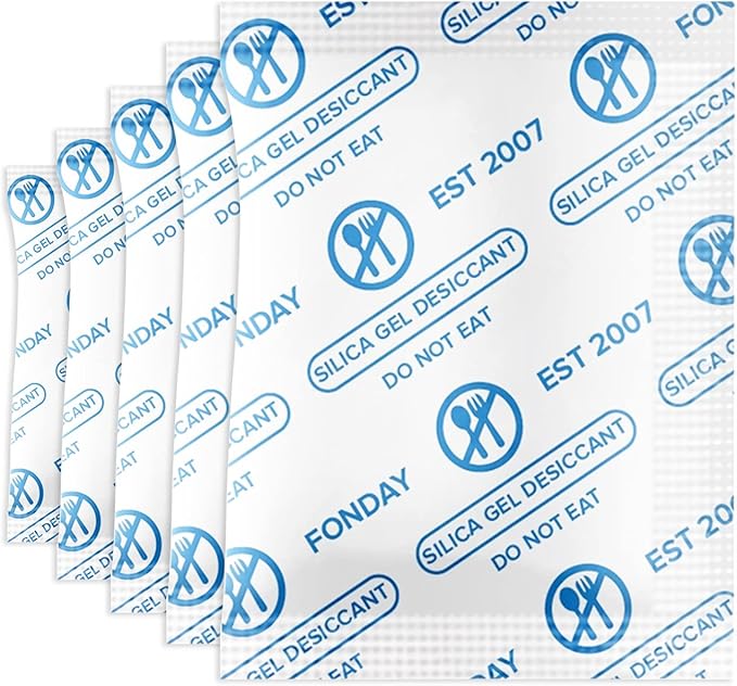 2g x 2500 Packs Fonday Food Grade Silica Gel Desiccants Packs Moisture Absorbers Dehumidifier for Food Storage, Electronics, 3D Filament & Safes