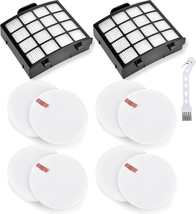 Leadaybetter AZ2002 Vacuum Filter Replacement for Shark Vertex DuoClean PowerFin Upright Vacuum AZ2000 AZ2000W AZ2002, 2 HEPA, 4 Foam and 4 Felt Filters, Replace Part XHFAZ2000, XFFKAZ2000