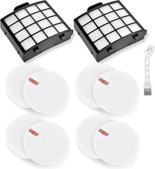 Leadaybetter AZ2002 Vacuum Filter Replacement for Shark Vertex DuoClean PowerFin Upright Vacuum AZ2000 AZ2000W AZ2002, 2 HEPA, 4 Foam and 4 Felt Filters, Replace Part XHFAZ2000, XFFKAZ2000