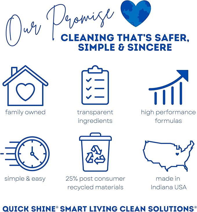 Quick Shine Stainless Steel Cleaner and Polish 24oz, 6Pk | Removes Grime & Leaves a Streak-Free Shine | Non-abrasive pH Neutral Formula | For Stainless Steel Appliances and Furnishings