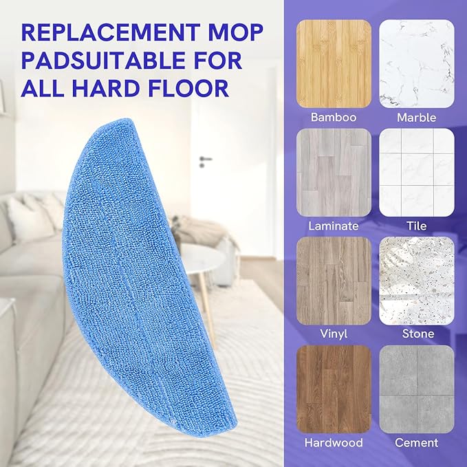 Replacement Parts for Tikom G8000 Max Vacuum: Only for G8000 Max and 2025 Year L8000 Pro Robot Vacuum Accessories Kit，1 Main Brush,4 Side Brushes, 4 Fliter, 4 Mopping Cloth, 1 Small brush（16 Pack）