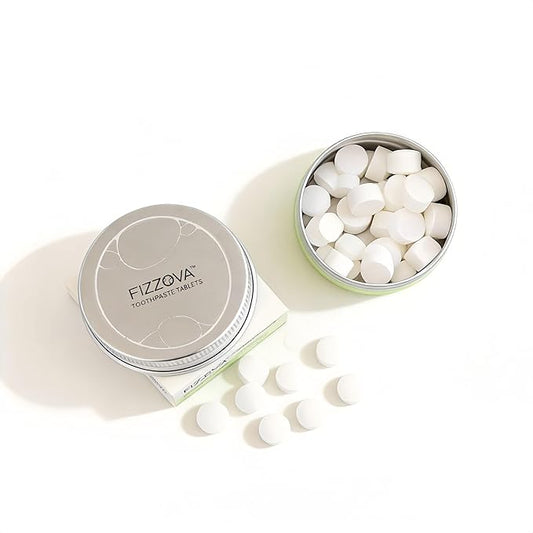 Toothpaste Tablets with CalciumPhosphosilicate&Hydroxyapatite,Fluoride Free ChewableToothpaste Bits,Plastic Free Travel Size toiletries,whiteningDental Cleaning Tablets,30 Count Mint