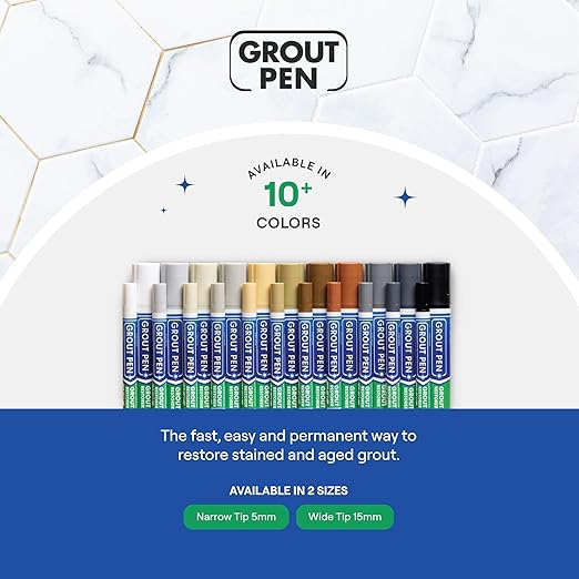 Grout Pen Tile Grout Paint Marker: Waterproof Tile Grout Paint Pen Colorant, Grout Shine Touch Up & Renew - Terracotta, Narrow 5mm Tip (7mL)