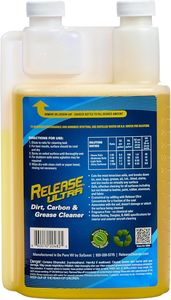 Release Ultra Concentrate All Surface Cleaner & Degreaser, Fragrance Free, No Rinse, Ultra Concentrated, 32 Fl Oz, makes 20 32 oz bottles