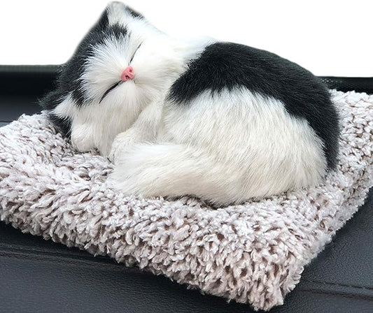 Ergocar Air Purifying Bags Air Freshener Cute Animals Bamboo Charcoal Odor Eliminator Car Decoration Car Air Dehumidifier for Eliminating Odors (Black-White cat)