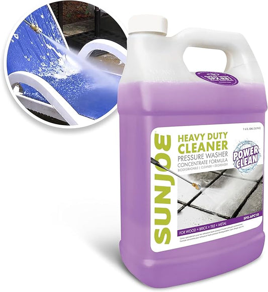 Sun Joe House and Deck All-Purpose Pressure Washer, Concentrated Cleaner and Degreaser, Unscented, 1 Gallon - Cleaning Solution for Home, Garage, Patio, Driveway, and Outdoor Surfaces, SPX-APC1G