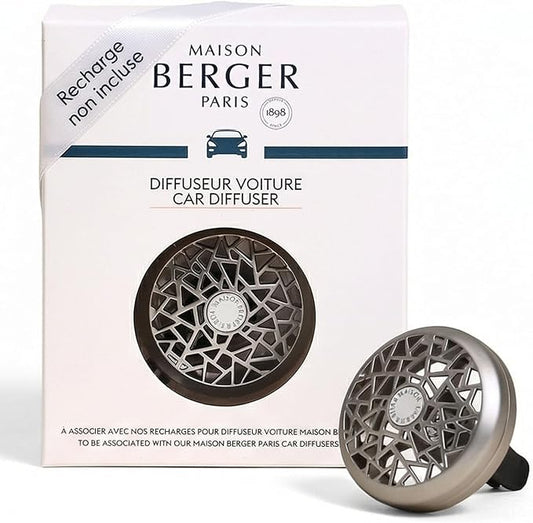 MAISON BERGER Luxury Car Air Freshener Vent Clip ??Refillable Scent Diffuser for Car Vents, French-Made, Adjustable Fragrance (No Pods/Refills Included, 1.75??Diameter) - Graphic Matte Finish