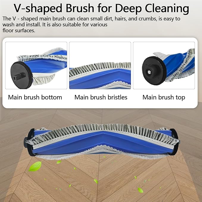 Accessories for ECOVACS DEEBOT N20 Plus, N20 Pro Plus, for Yeedi C12 Pro Plus, C12 Vacuum Cleaner, 1 Main Brush, 4 Filters, 4 Mop Pads, 6 Side Brushes, N20 Plus Replacement Part Kit Attachment