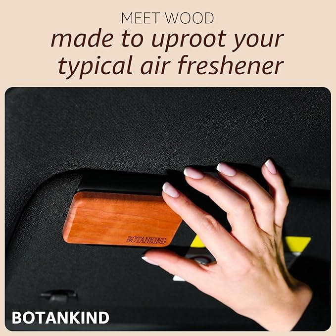 Car Air Freshener- Original Wood Air Freshener-Car Odor Eliminator for Visor Clip-Long Lasting Scent, Vehicle Scent Diffuser for Truck, SUV, Sedans - 4 pack IINCLUDED 2 CLIPS (Gradient Brown)