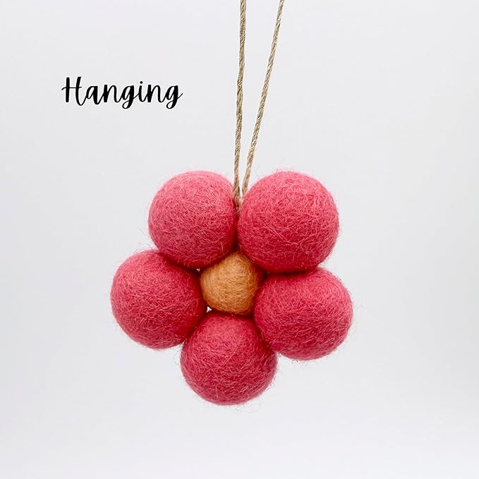 Daisy Flower Car Vent Clip, Essential Oil Wool Diffuser, Car Air Freshener, or Hanging, Natural Auto Freshener, Aromatherapy, Closet Sachet