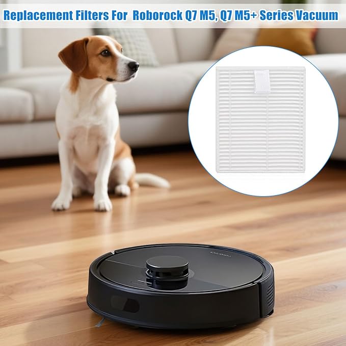 Replacement Filters for Roborock Q7 M5: For Q7 M5+/Q7 L5/Q7 L5+ Vacuum Cleaner Upright Filter Filter Household Cleaning Sweeper Filter,Replacemnet Filter Washable and Reusable(4 Pack White)