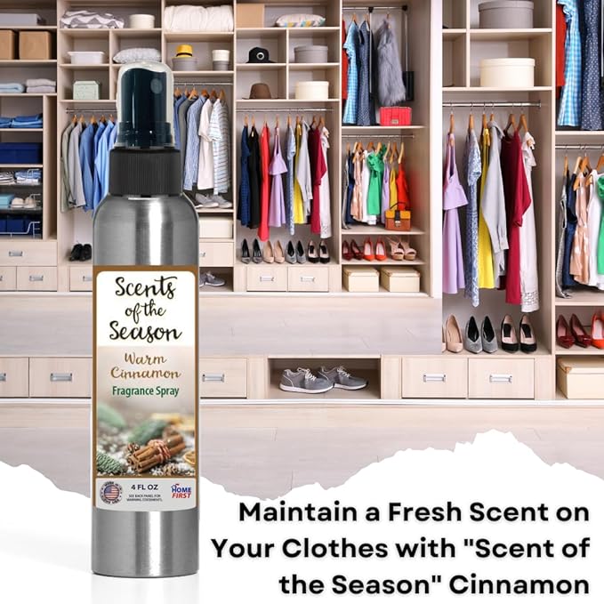 Essential Oil Fragrance Spray, Warm Cinnamon, 4 oz — Natural Room and Fabric Mist for Home, Office, and Bedding