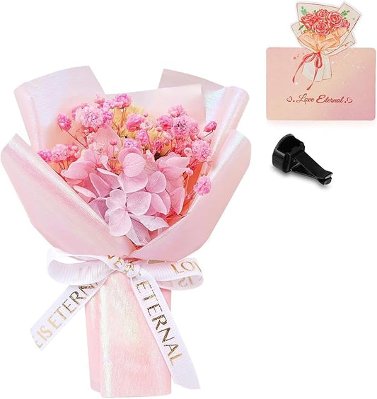 Small Bouquet Car Air Freshener Vent Clips Mini Fresh Flower Bouquet Air Conditioning Outlet Perfume Clip Decoration Essential Oil Diffuser Vent Clip Auto Interior Accessories for Car Decor