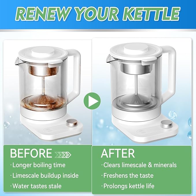 Kettle Descaler Tablet, Kettle Cleaner Remove Hardwater Limescale, Citric Acid for Cleaning, Limescale Remover For Kettles (20.01 Count (Pack of 1))