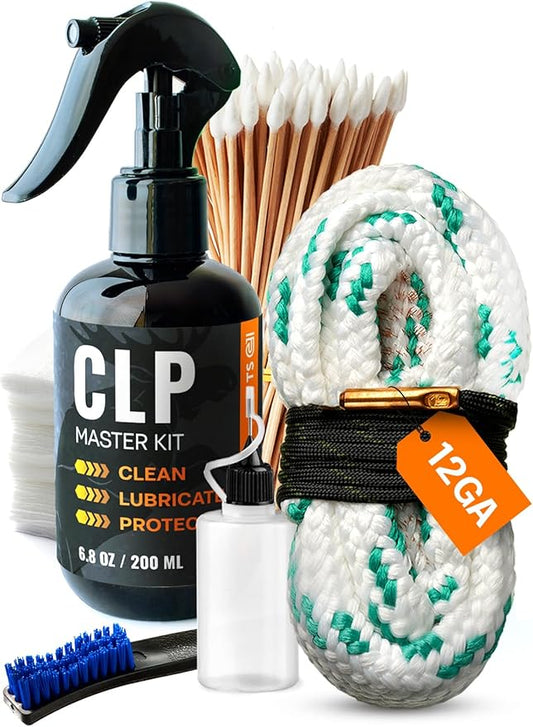 Gun Cleaning Oil Kit 3-in-1 Cleans, Lubes, Protects - 6.8 Oz Sprayer Gun Oil Cleaner and Lubricant, Needle Oiler, Cleaning Patches, Cleaning Swabs and Brush - Gun Oil and Cleaning Kit
